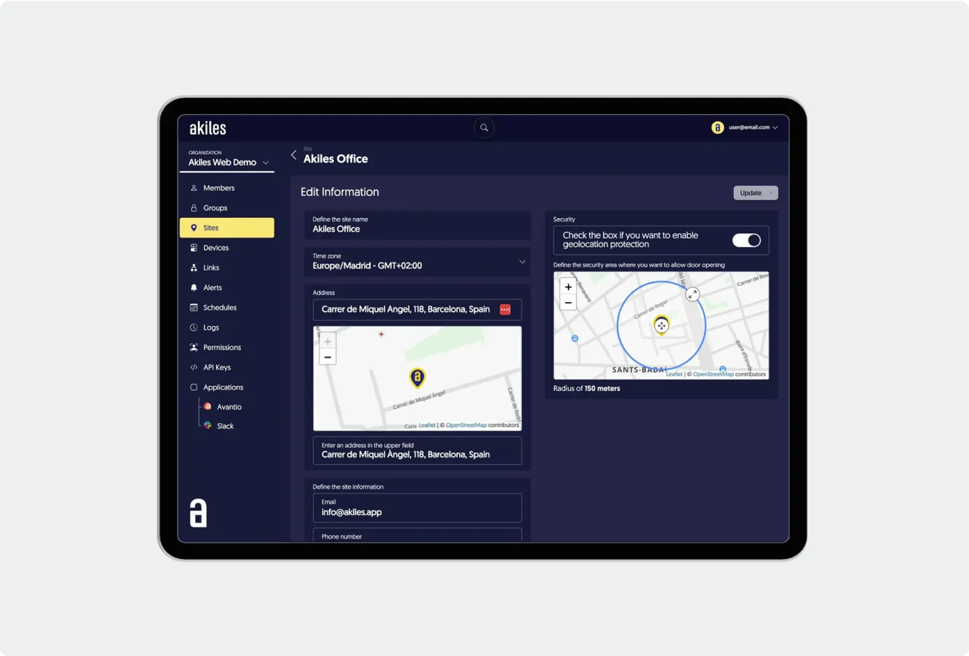Avantio Marketplace Akiles Product Interface