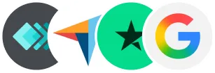 Review Platforms Badges Icons that shows Avantio score on platforms